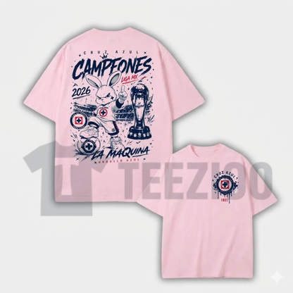 Cruz Azul Campeones 2026 Tee – Liga MX Champion La Máquina Soccer Graphic Shirt