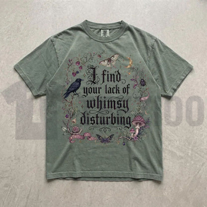 Lack of Whimsy Crow Fall Comfort Colors Shirt – Witchy Celestial Moth Tee
