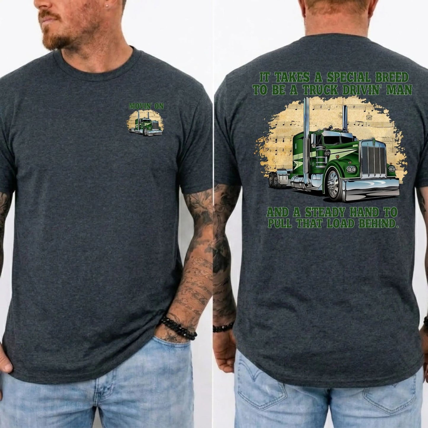 Movin On Trucker Vintage 70s TV Show Retro Big Rig Graphic T-Shirt