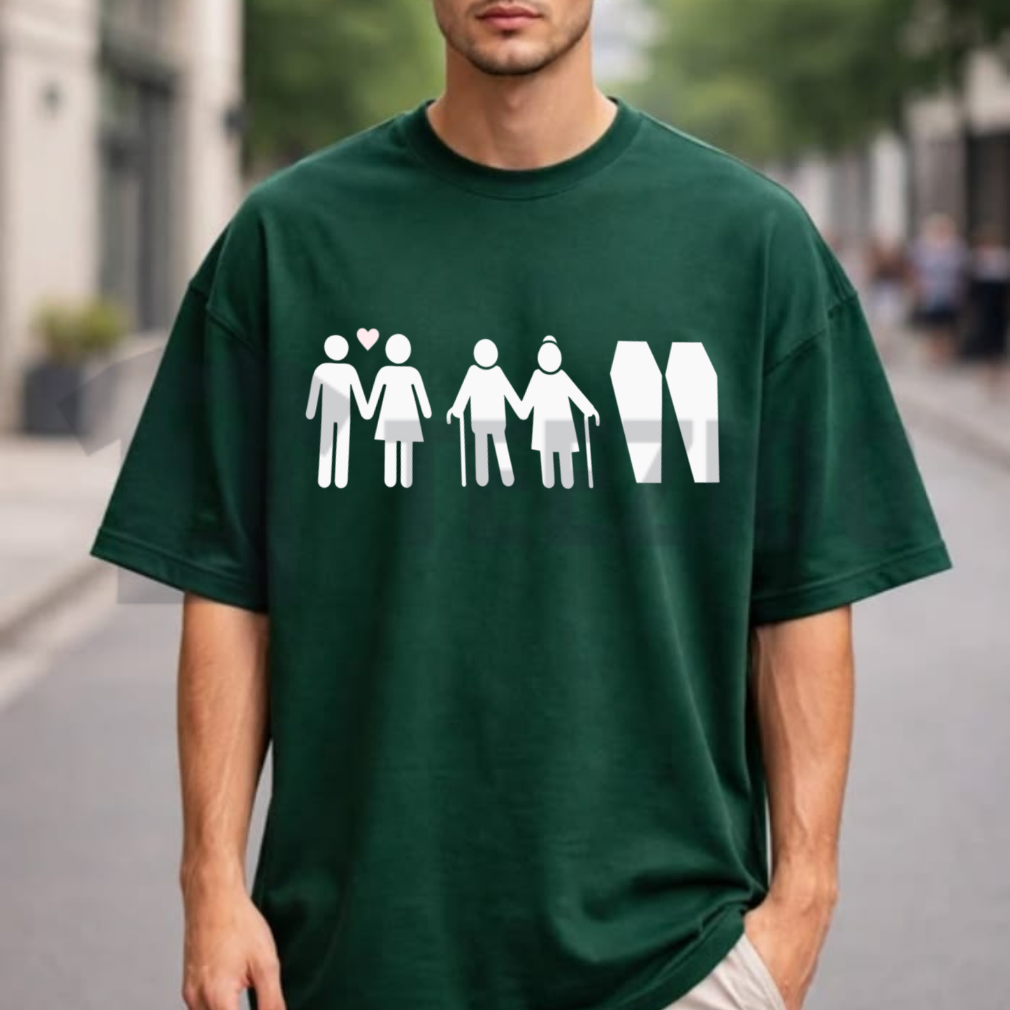 Till Death Do Us Part Life Journey Couple T-Shirt - Romantic Skeleton Graphic Tee
