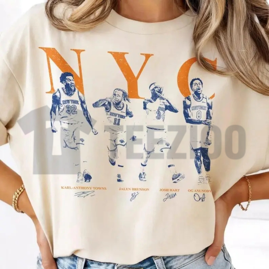 Brunson Anunoby Hart NYC Basketball T-Shirt