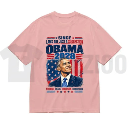 Retro Campaign Typography Top – Obama 2028 Bold Election Graphic Apparel