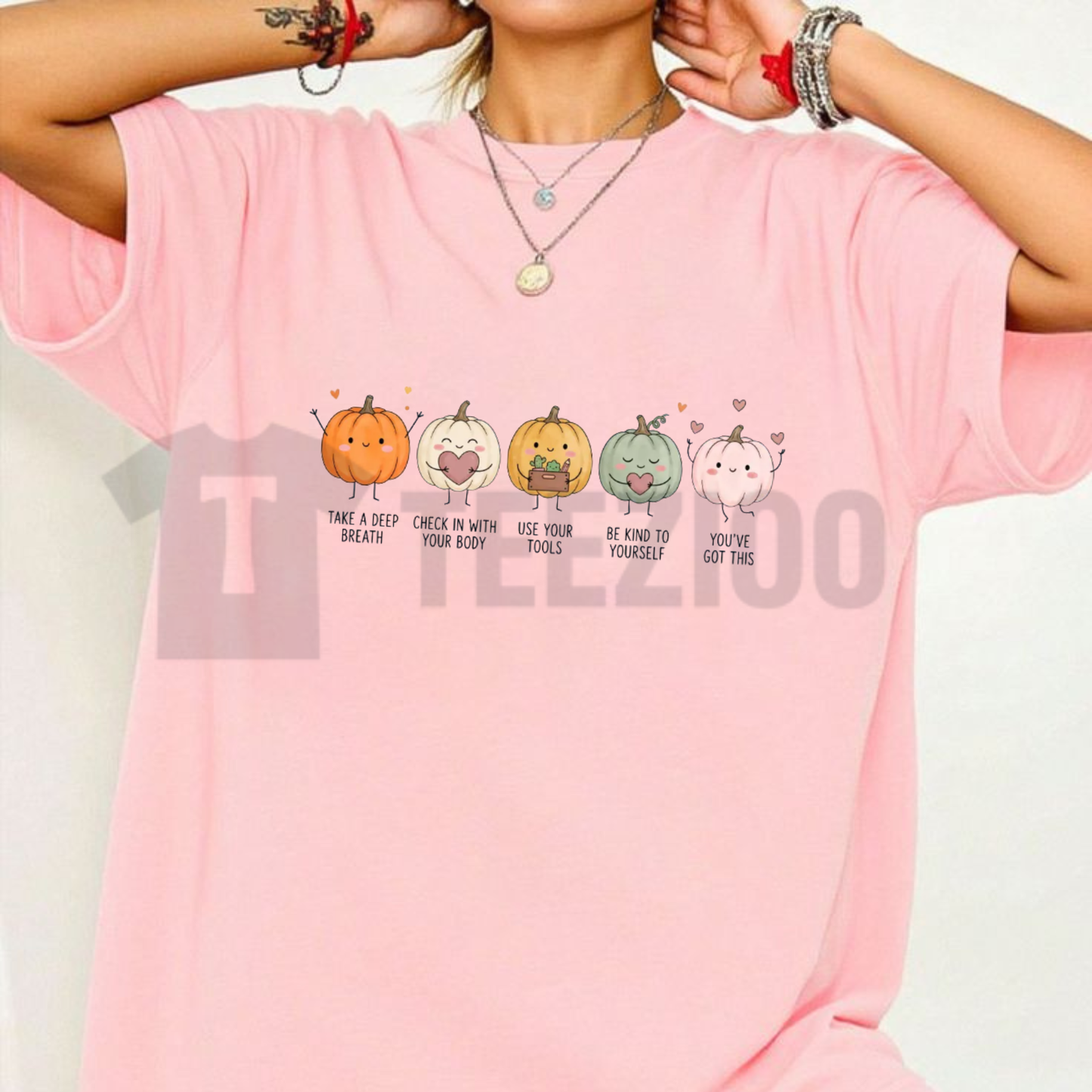 Mental Health Pumpkin Fall T-Shirt – Positive Affirmations Tee, Autumn Counselor Therapist Gift Shirt for Men & Women