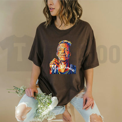 Color Geometric Portrait Top – Macklemore Black Graphic Apparel