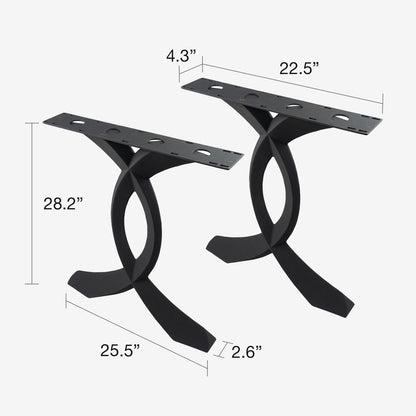 418 Curva 28" H Dining Table Curved Legs