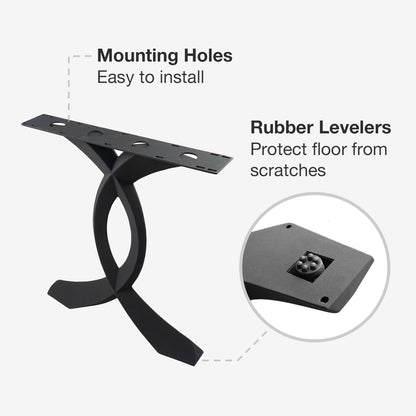 418 Curva 28" H Dining Table Curved Legs