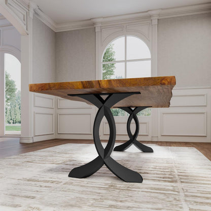 418 Curva 28" H Dining Table Curved Legs