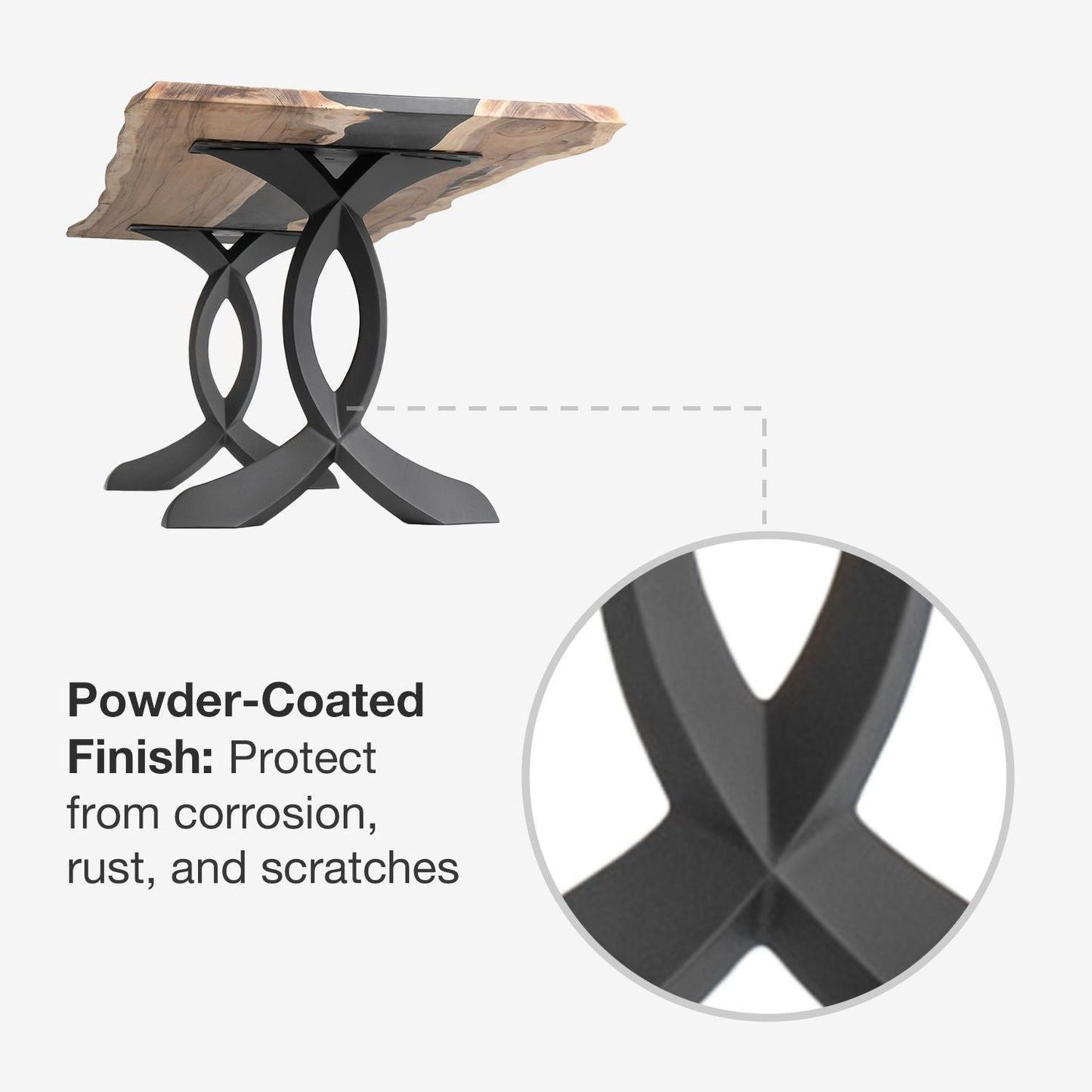 418 Curva 28" H Dining Table Curved Legs