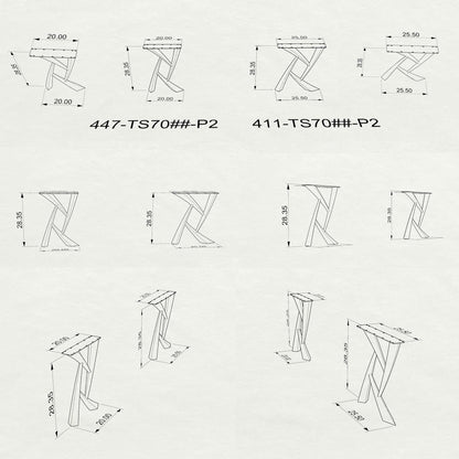 Furniture Legs 411 Draco 28.4" H Metal DIY Dining Table Legs
