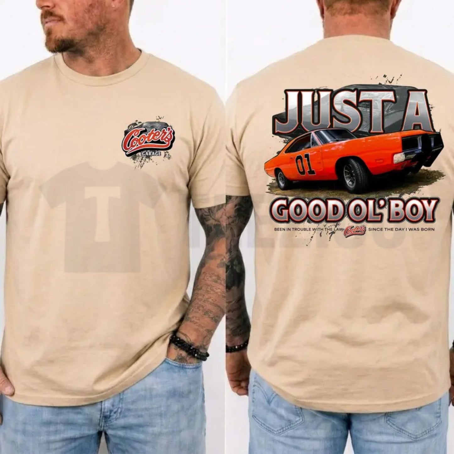 Dukes of Hazzard General Lee T-Shirt – Retro 1979 Just A Good Ol Boy Graphic Tee, Classic TV Show Car Shirt