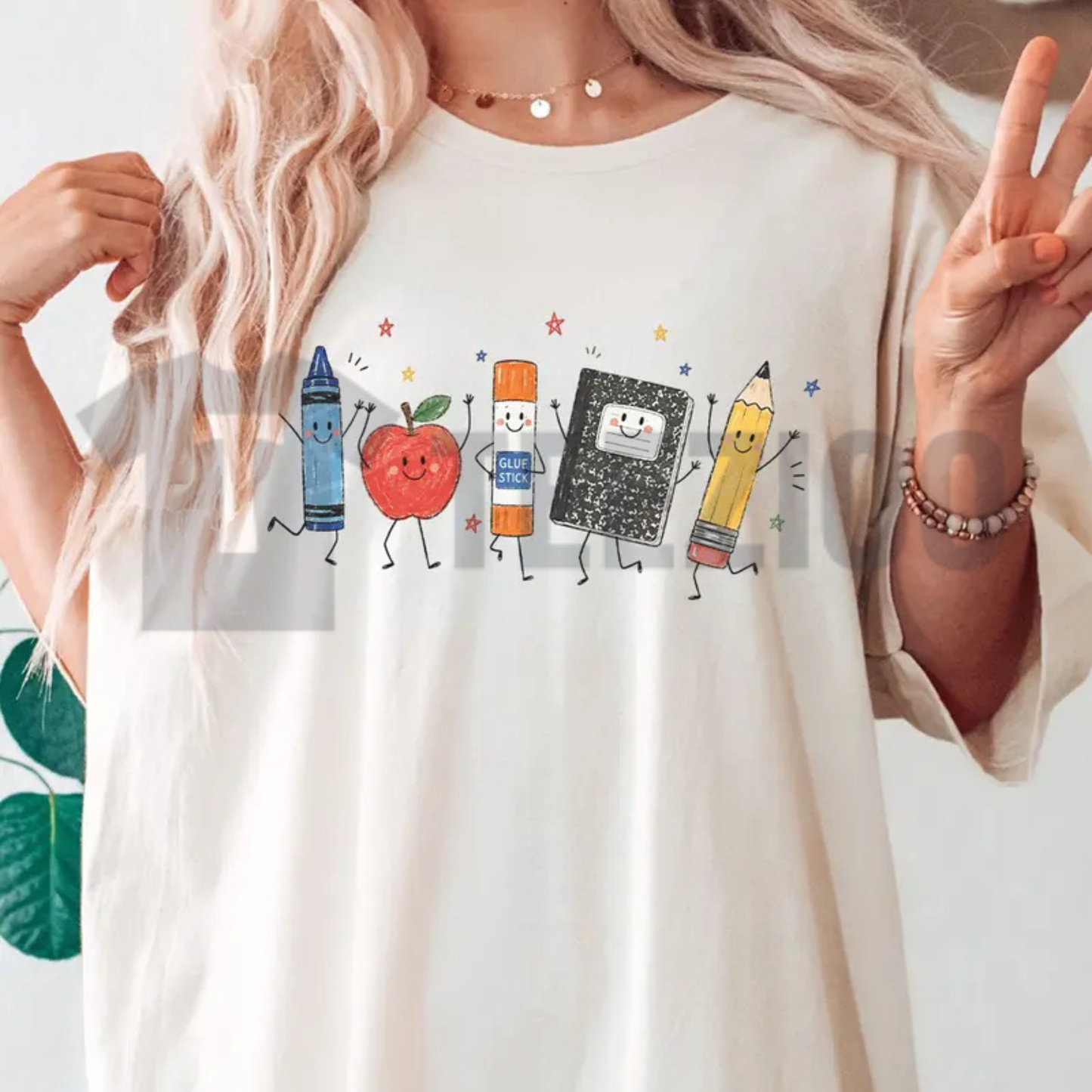 Back To School T-Shirt – Retro School Supplies Cartoon Graphic Tee