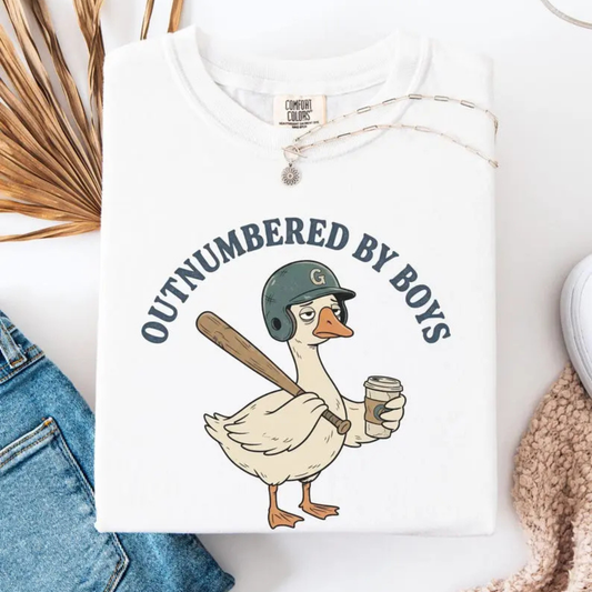 Funny "Boy Mom" Tee – Outnumbered By Boys Shirt