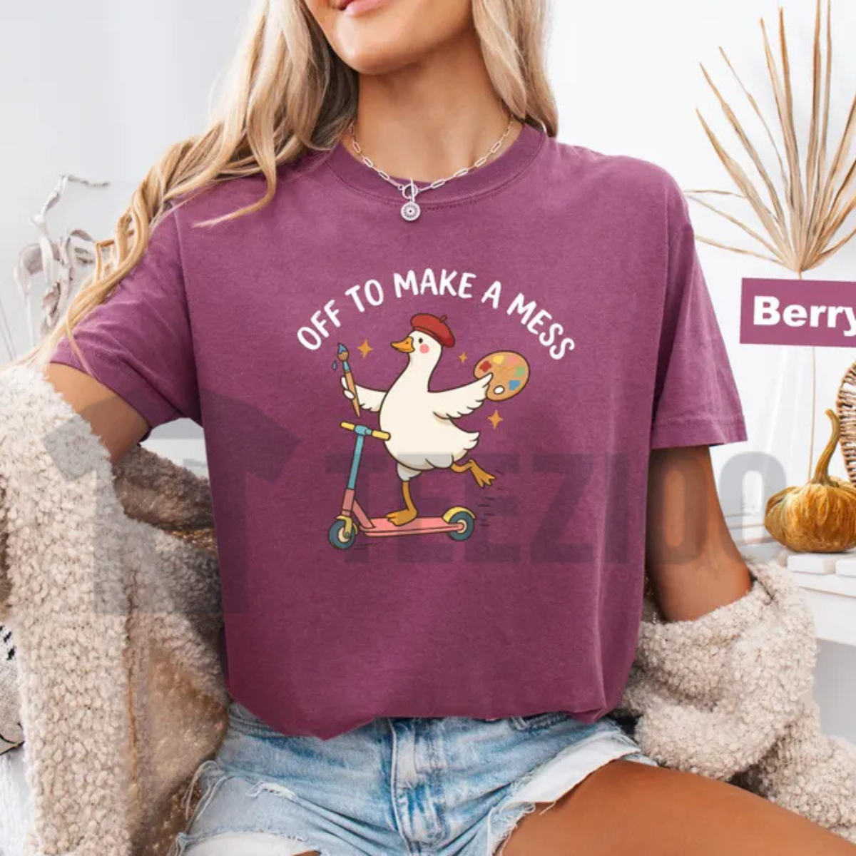 "Off To Make A Mess" Artist Goose Shirt - Funny Creative Art Graphic Tee