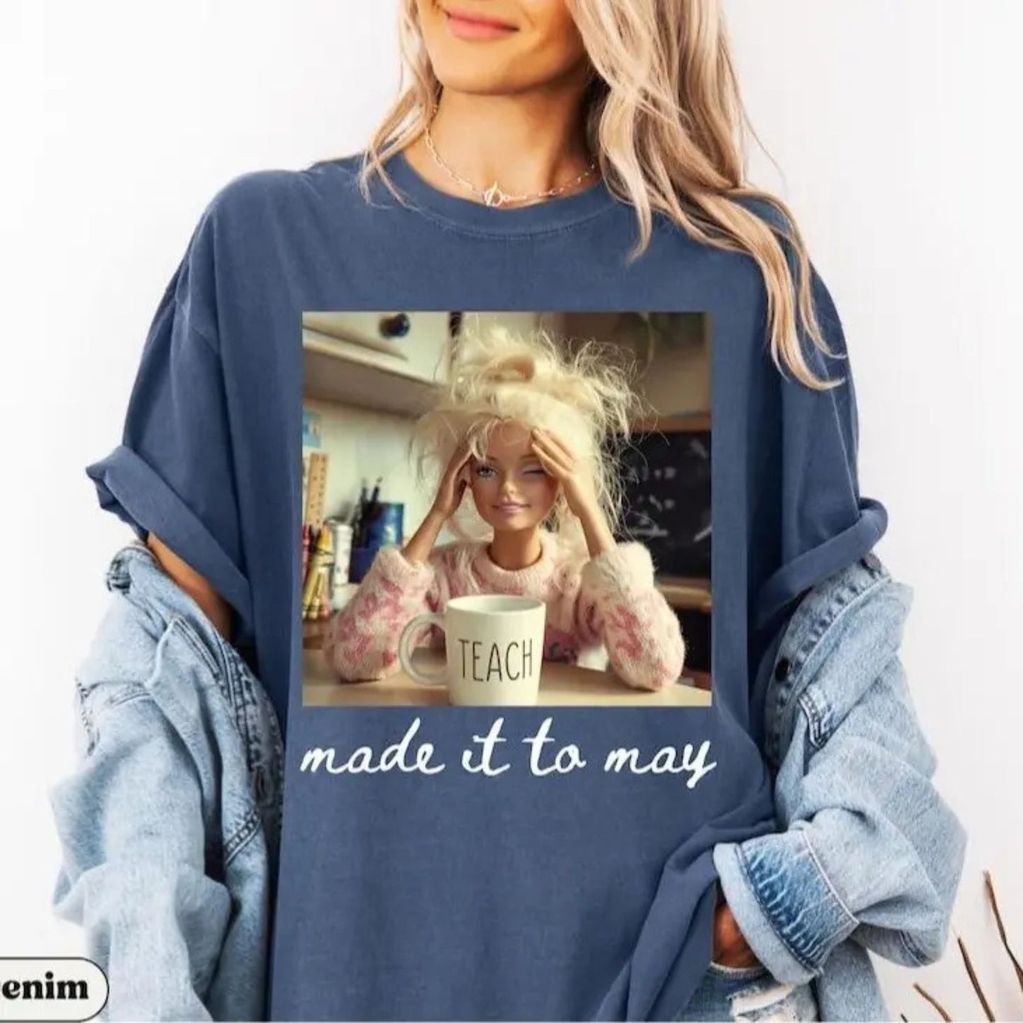 Comfort Colors Last Day of School Teacher T-Shirt – Funny Doll Face Meme Graphic Tee, Summer Break Humor Shirt