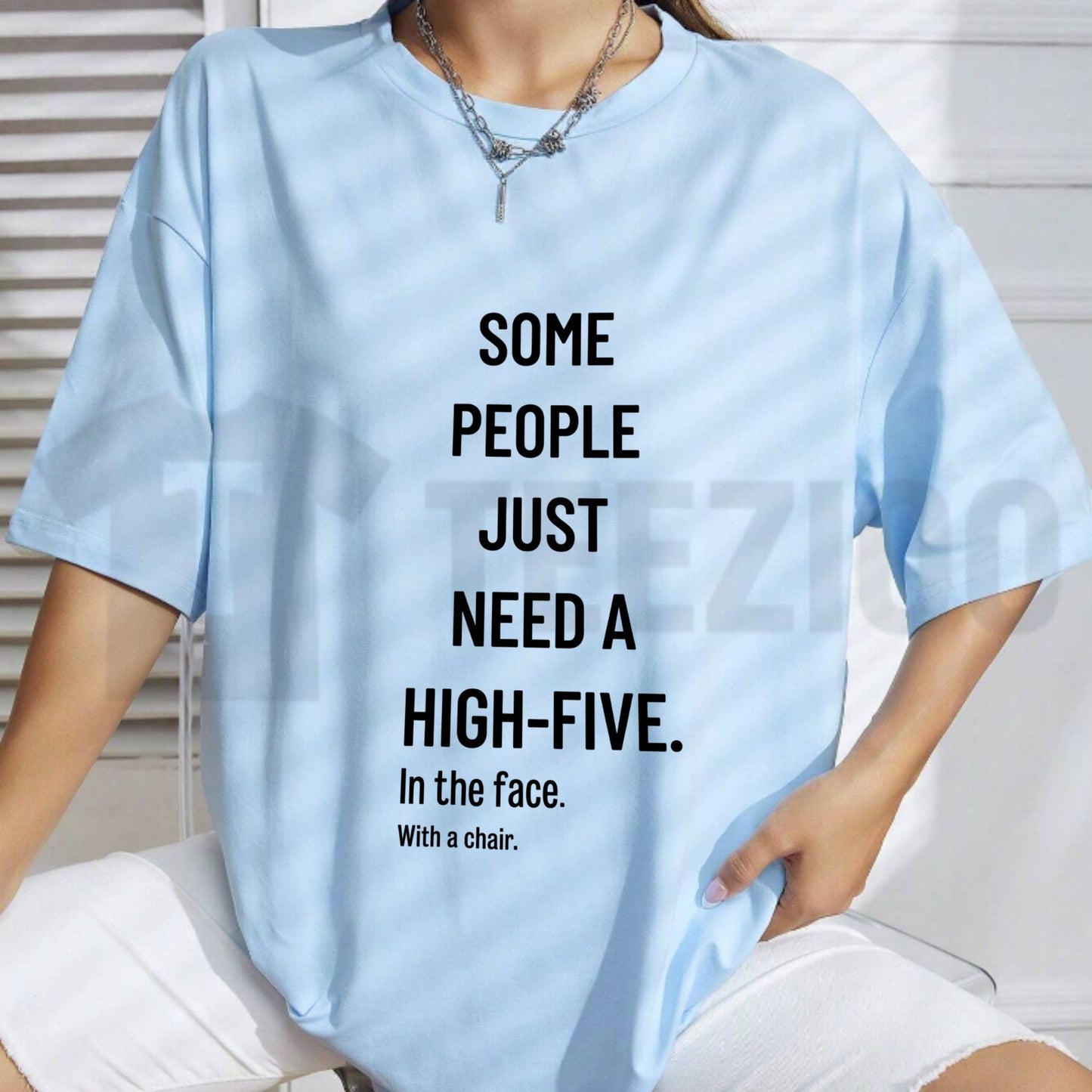 Some People Need A High Five In The Face Tee – Funny Sarcastic Anger Humour Shirt