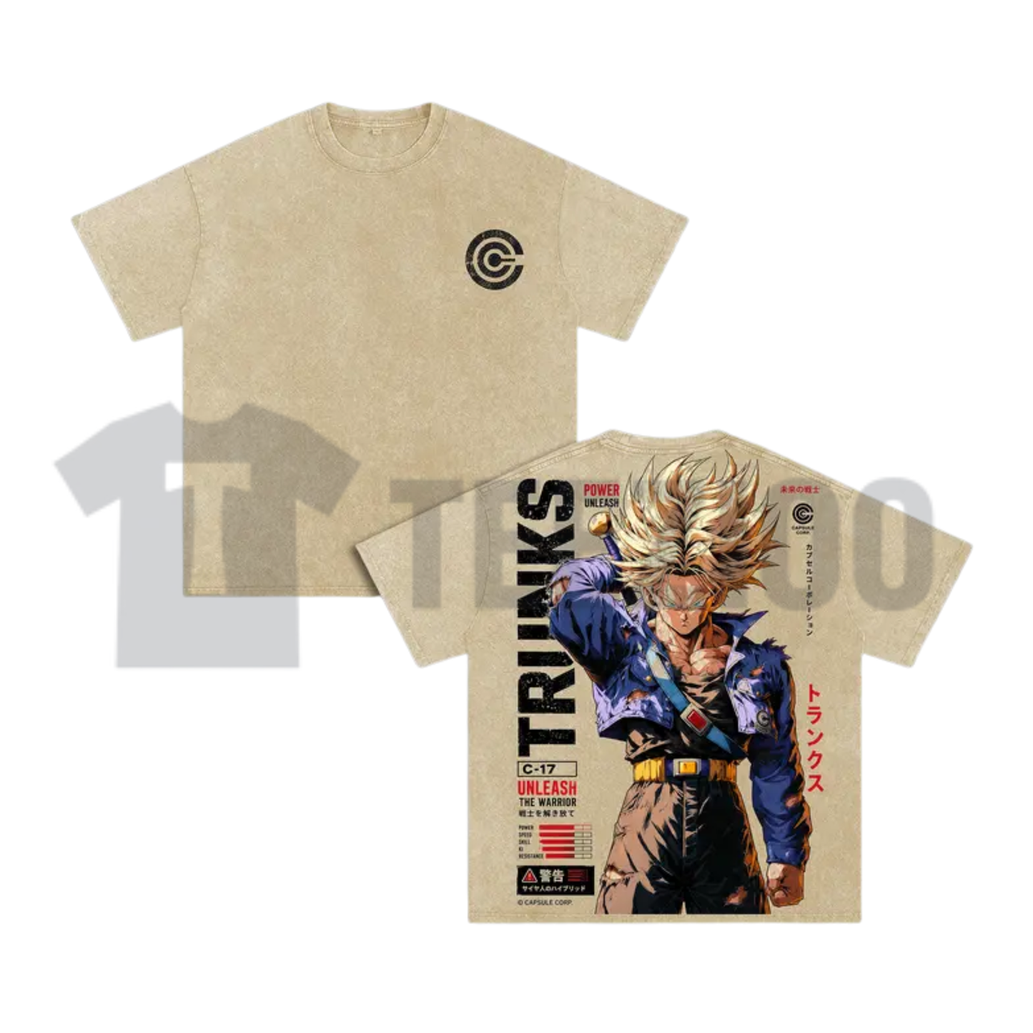 Future Trunks Capsule Corp Back Print Anime T-Shirt