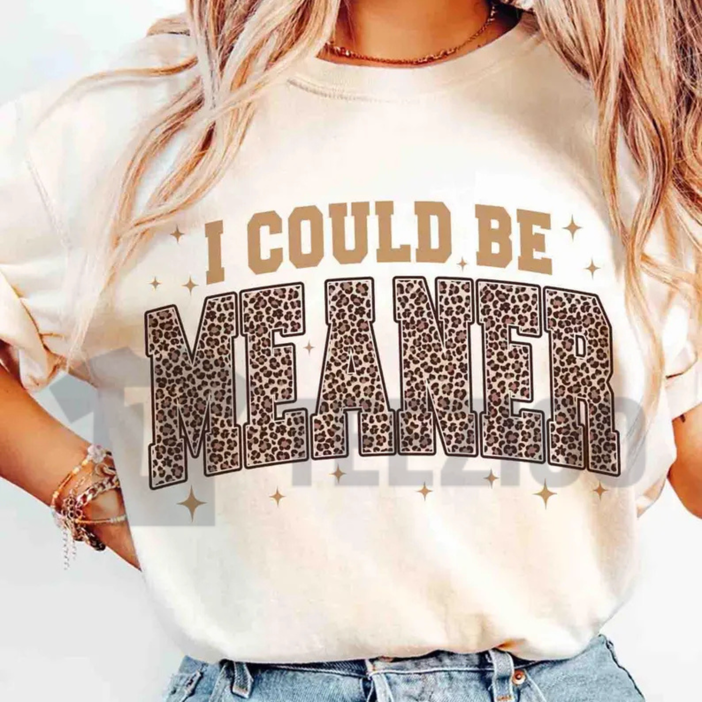 I Could Be Meaner Leopard Shirt | Comfort Colors Tee