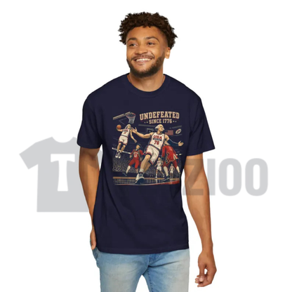 Undefeated Since 1776 Funny America 4th of July Independence Day Graphic T-Shirt