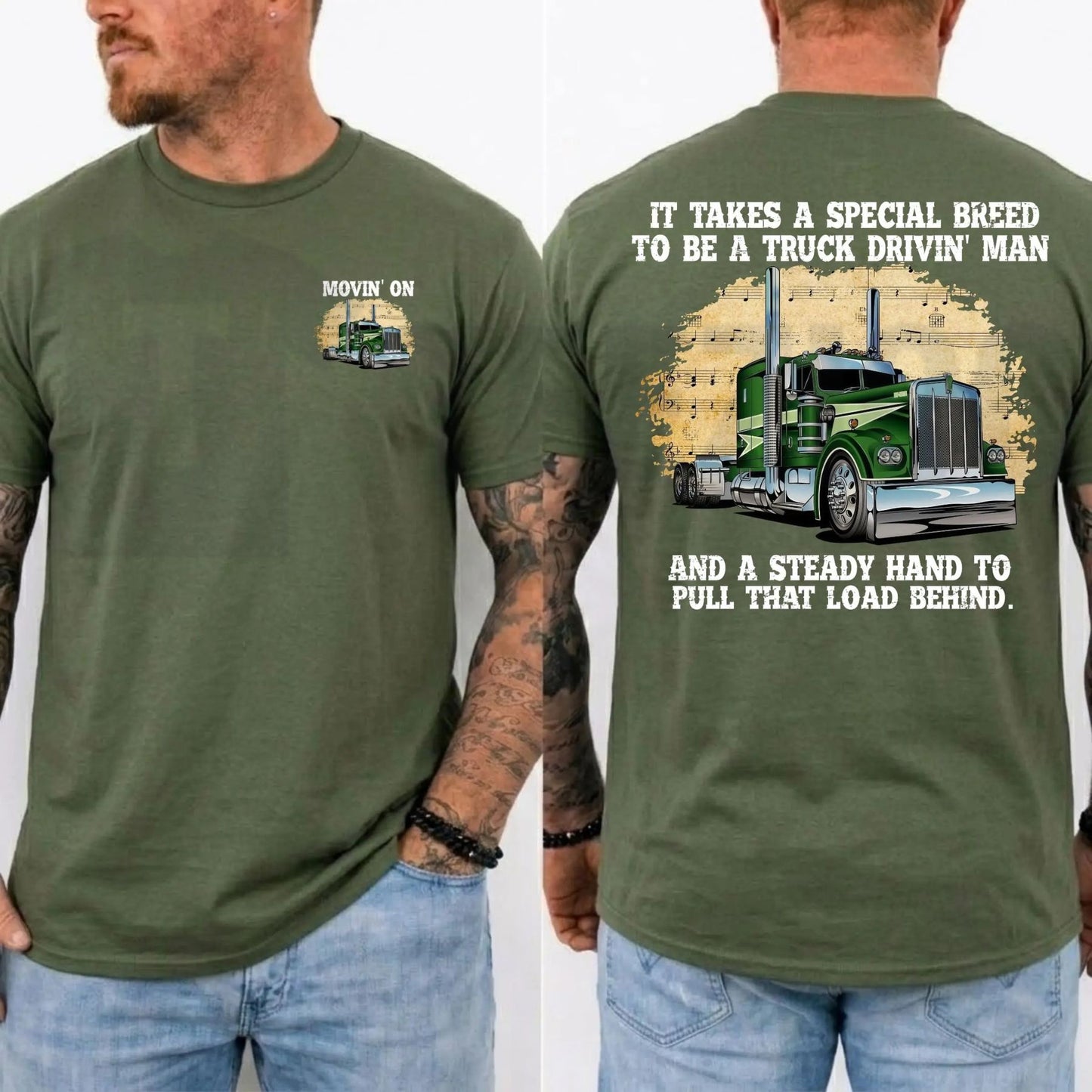 Movin On Trucker Vintage 70s TV Show Retro Big Rig Graphic T-Shirt