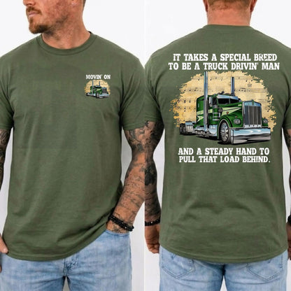 Movin On Trucker Vintage 70s TV Show Retro Big Rig Graphic T-Shirt