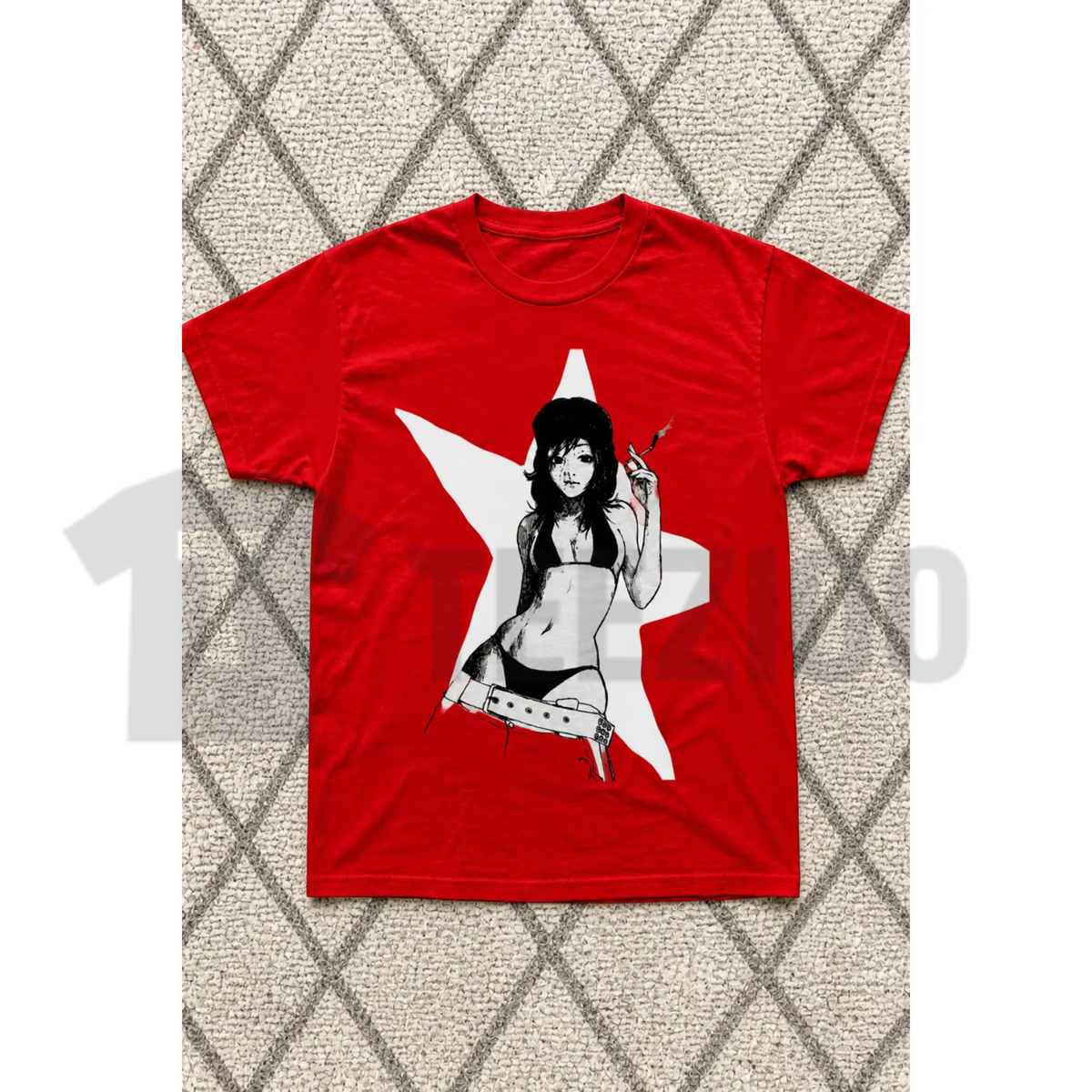 Cyberpunk Red Star Anime Girl Shirt - Vintage Futurist Graphic Tee