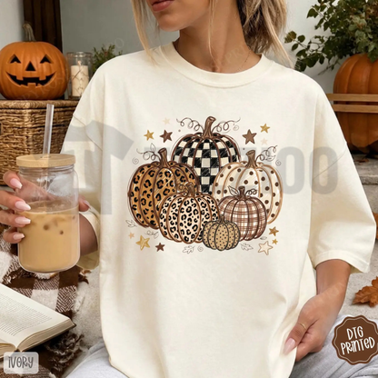 Fall Pumpkins Shirt - Trendy Vintage Autumn Harvest Graphic Tee