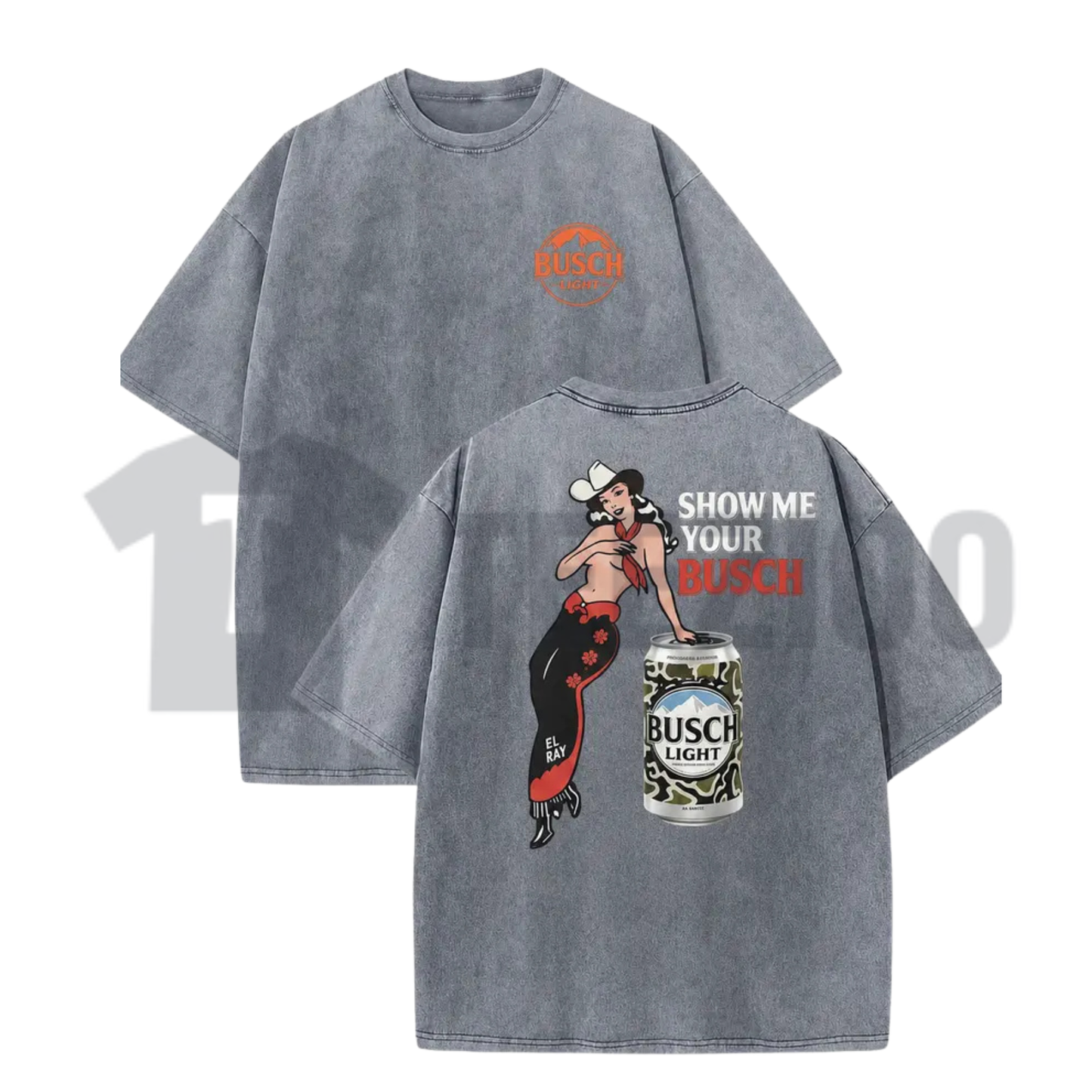 Pin Up Cowgirl Drinking T-Shirt - Y2K Dive Bar Vintage Washed Graphic Tee