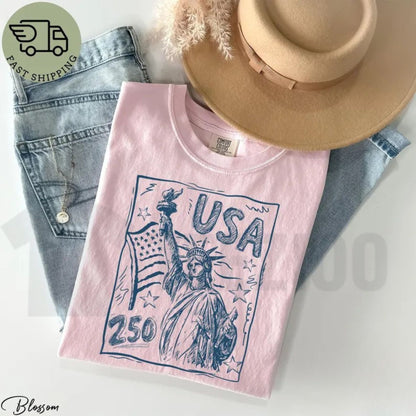 Statue of Liberty USA 250 Comfort Colors Shirt – Retro Patriotic 4th of July Tee