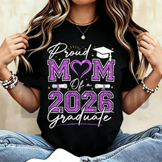 Class of 2026 Graduate Mom Shirt – Retro Varsity School Spirit Tee