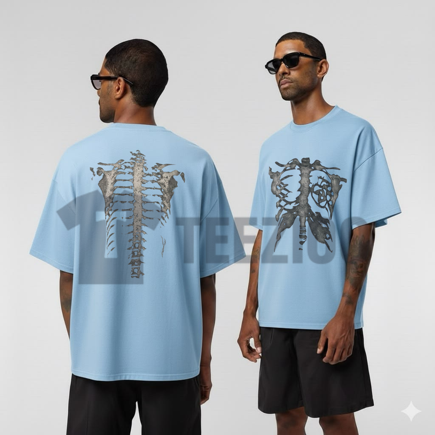 Skeleton Bones T-Shirt - Retro Skull Anatomical Graphic Cotton Tee