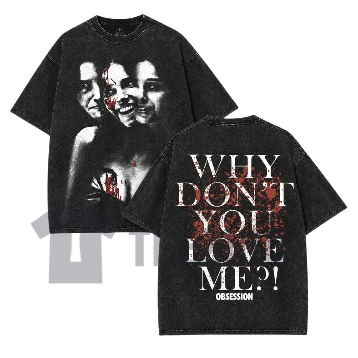 Vintage Acid Wash Psychological Horror Art Shirt - Retro Surreal Dark Aesthetic Graphic Tee