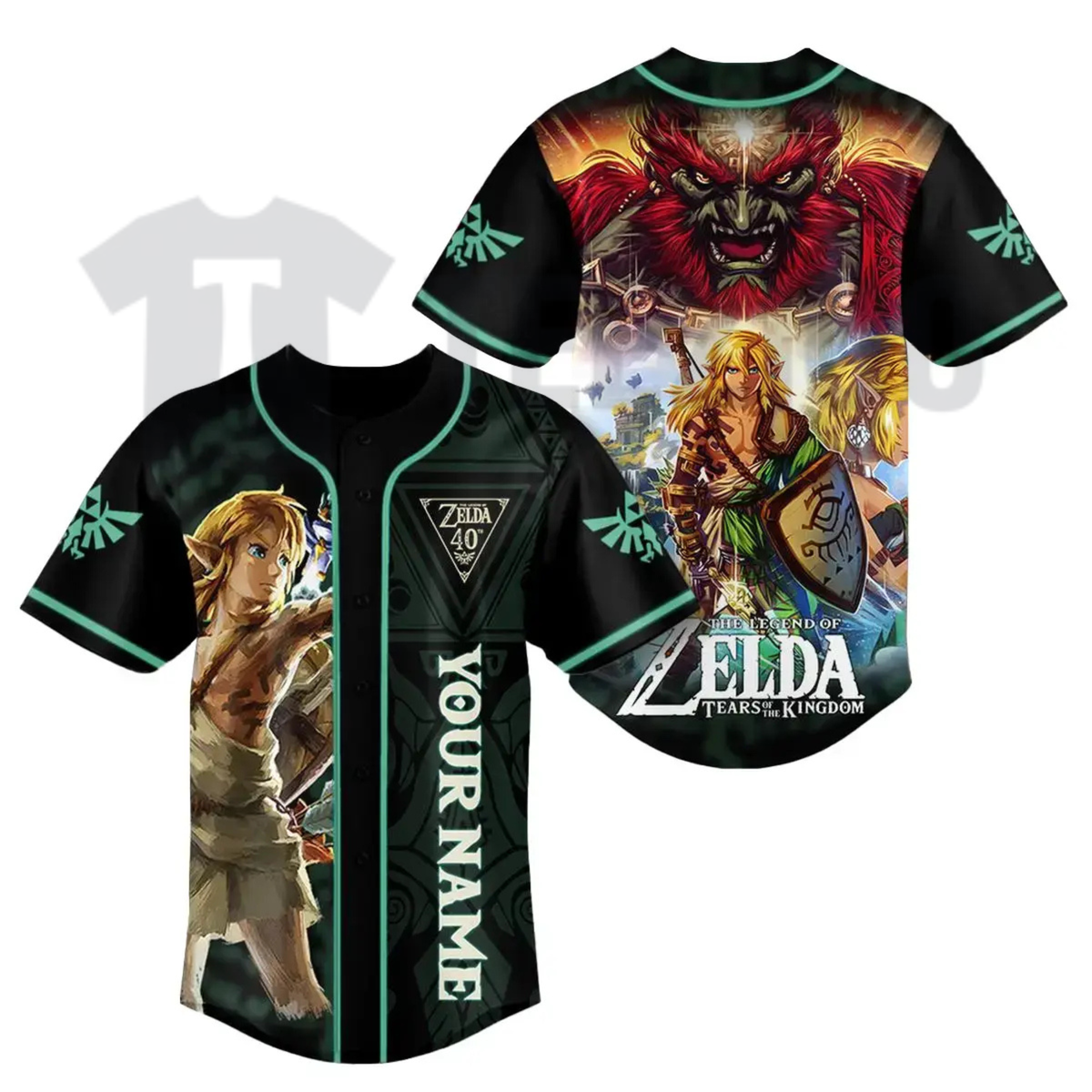 The Legend of Zelda 40th Anniversary Custom Name Baseball Jersey - Personalized Hyrule Fan Shirt