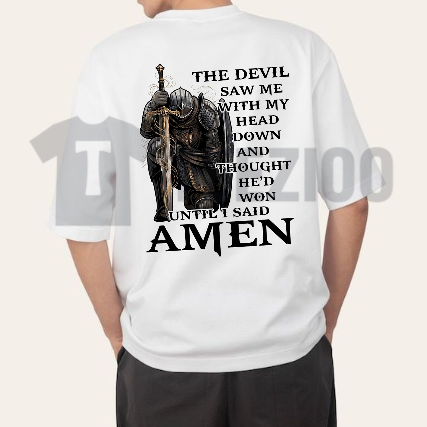 The Devil Saw Me Head Down Stoic Resilience T-Shirt