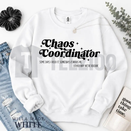 Chaos Coordinator Retro Sweatshirt - Funny Mom & Work Humor Crewneck