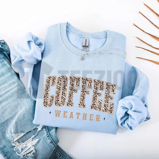 Retro Coffee Weather Sweatshirt - Pumpkin Spice Fall Coffee Lover Crewneck