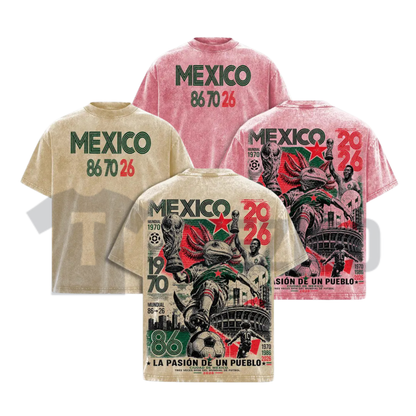 Mexico 86 70 26 Football T-Shirt - United World Tour 2026 Soccer Graphic Tee
