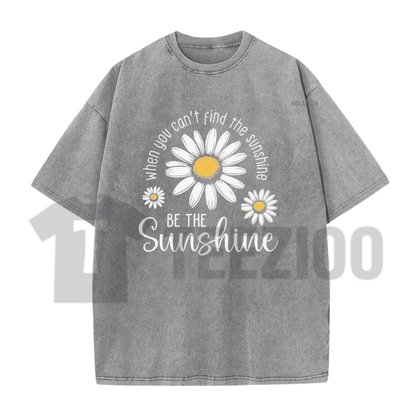 "Be The Sunshine" Tee – Inspirational Vintage Washed Graphic Shirt