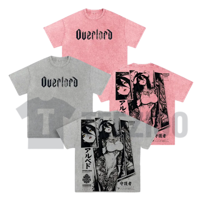 Vintage Albedo Overlord Double Printed T-Shirt – Retro Washed Succubus Graphic Tee