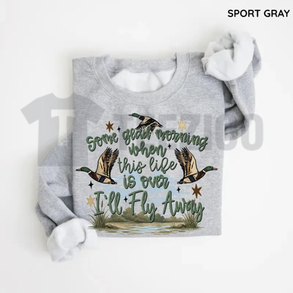 I'll Fly Away Western Sweatshirt - Duck Hunting Graphic Crewneck