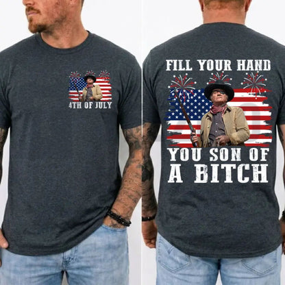 John Wayne Rooster Cogburn Fill Your Hand Western Graphic T-Shirt