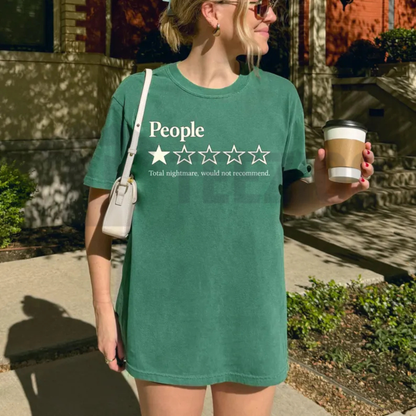 "Funny People One Star Review" Shirt - Sarcastic Introvert Graphic Tee