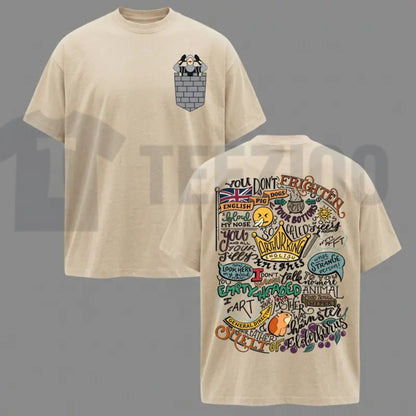 Classic Cult Comedy Top – Monty Python French Castle Double-Sided Movie Quote Graphic Apparel
