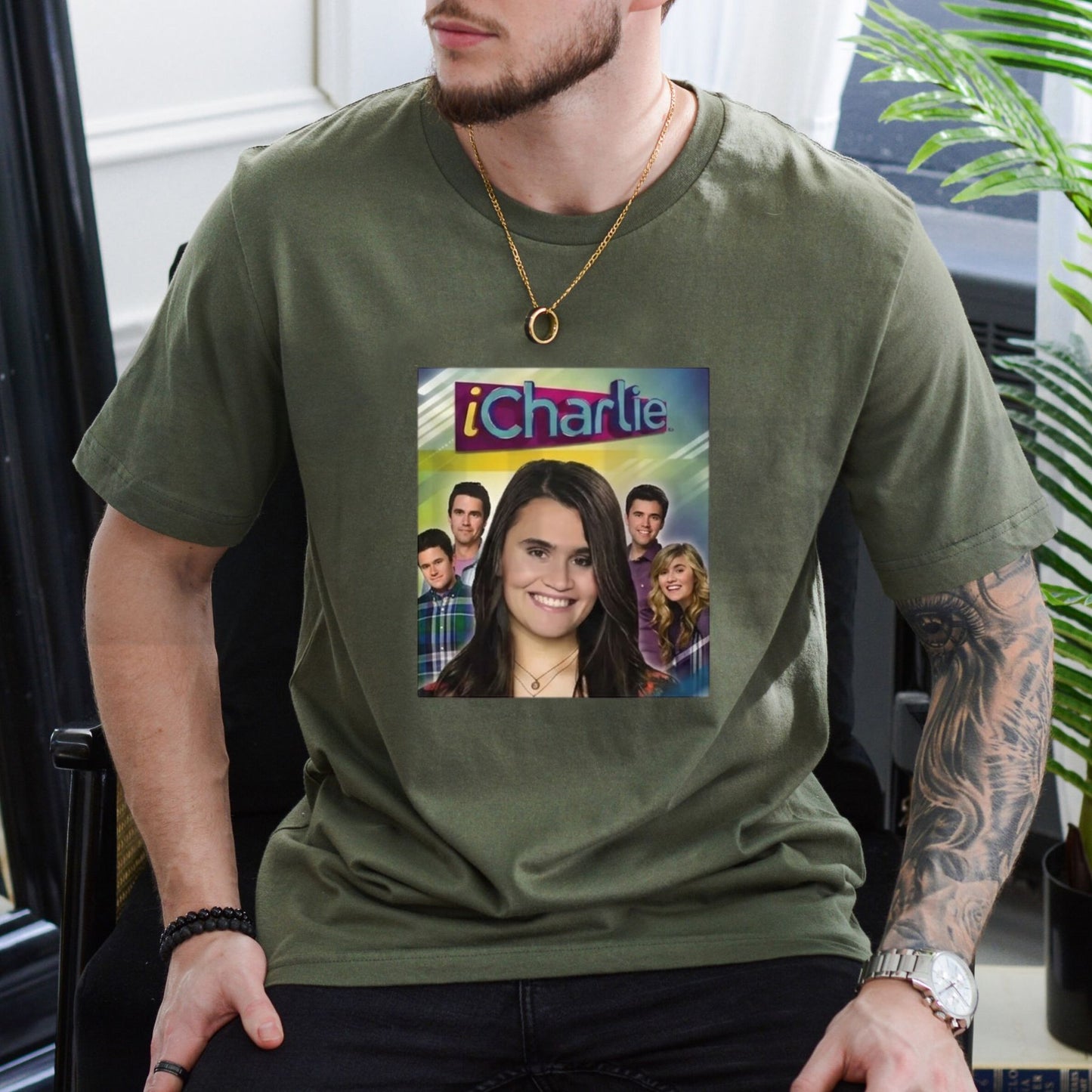 iCharlie Cast Photo Retro TV Show Poster Print Nostalgia Graphic T-Shirt