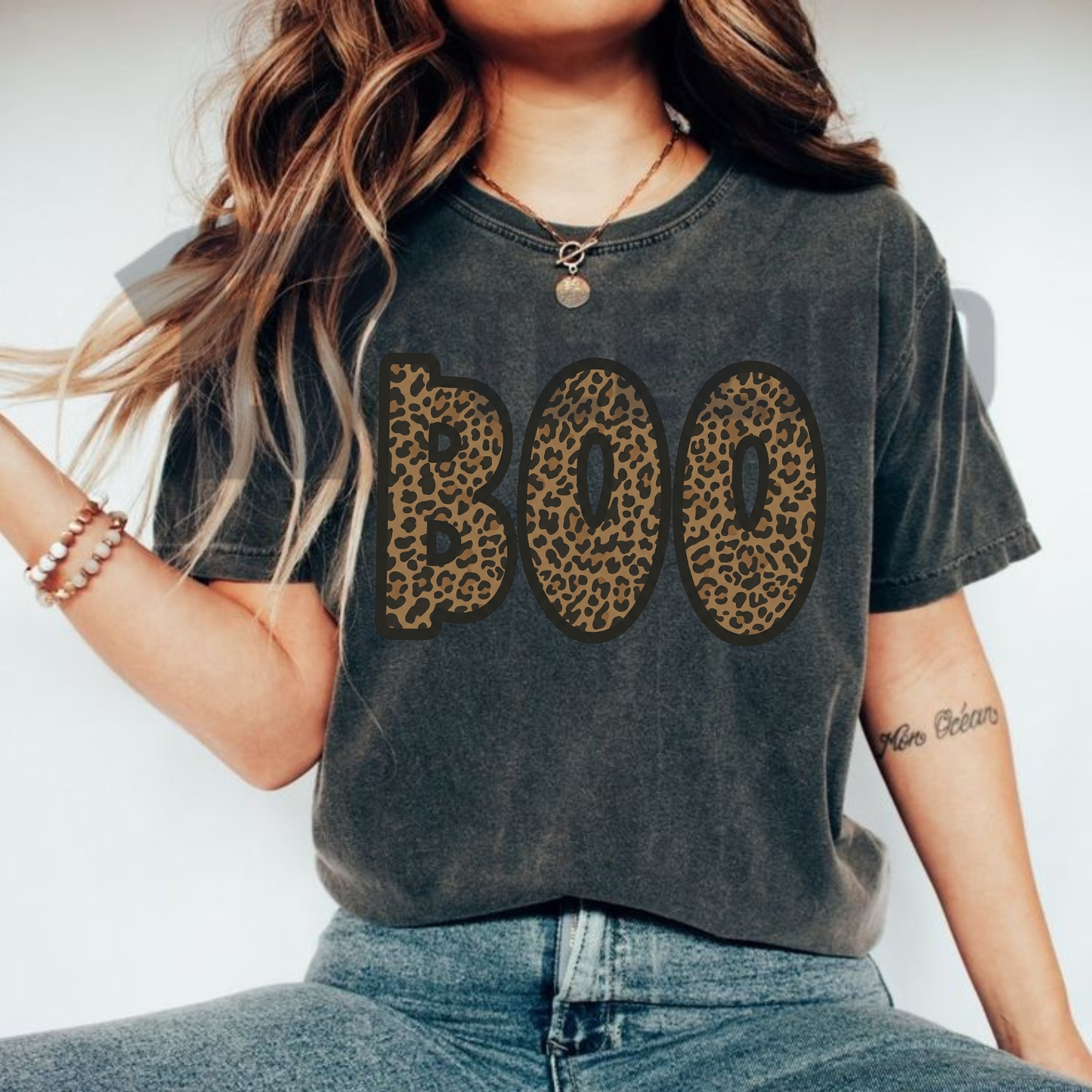 "Cheetah Boo" Shirt - Retro Spooky Season Animal Print Halloween Tee