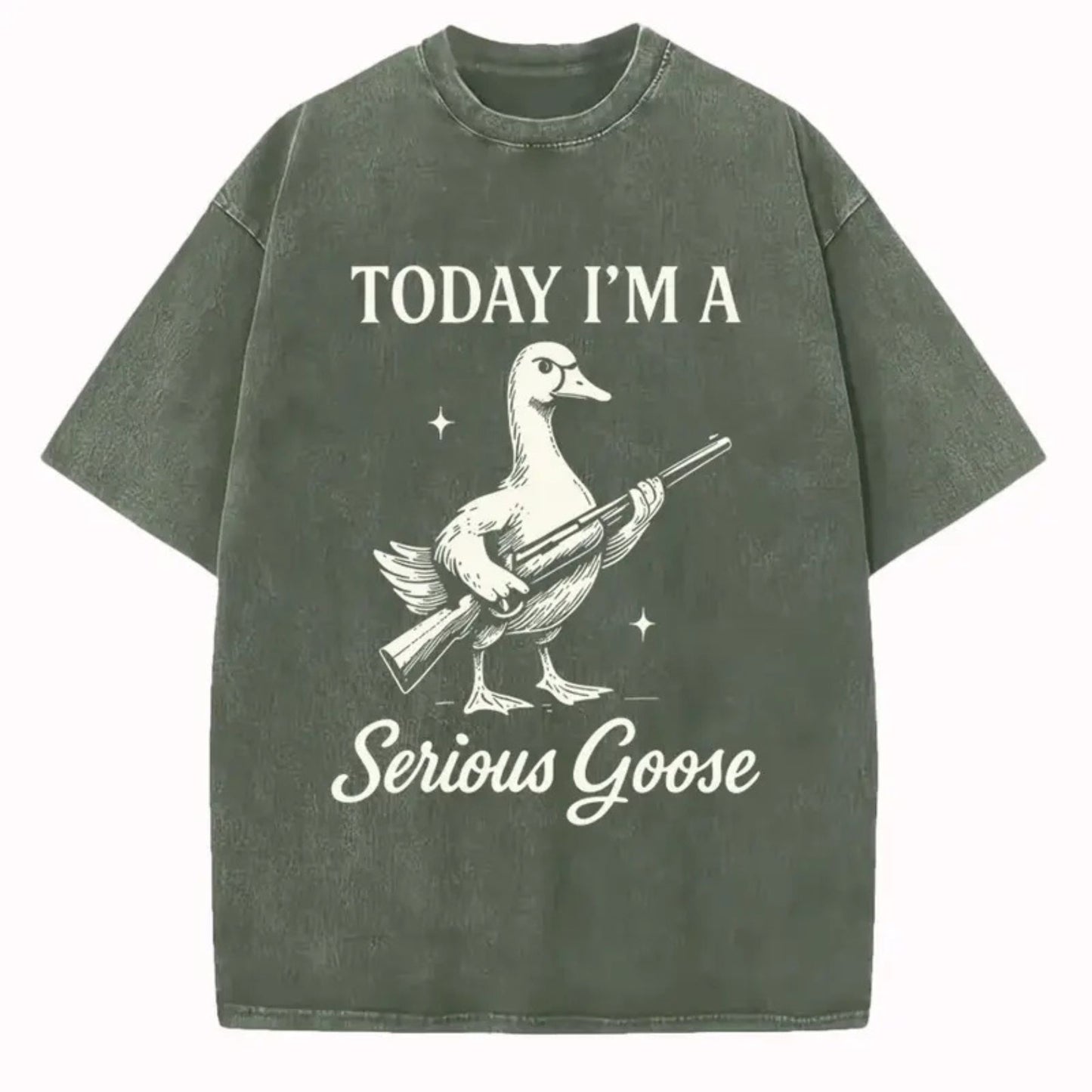 Serious Goose Graphic T-Shirt – Quirky Animal Art & Funny Slogan Tee, Premium Washed Cotton Standout Casual Wear for Men & Women