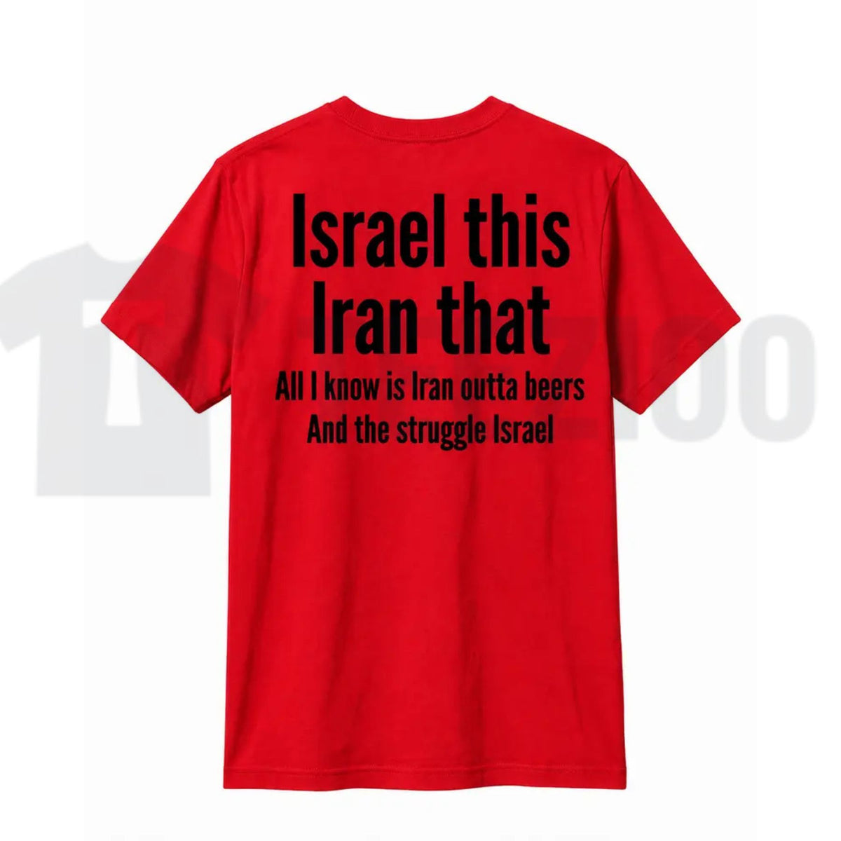 Humorous Beer Pun Graphic Top – Funny Back Print Iran Outta Beers Apparel