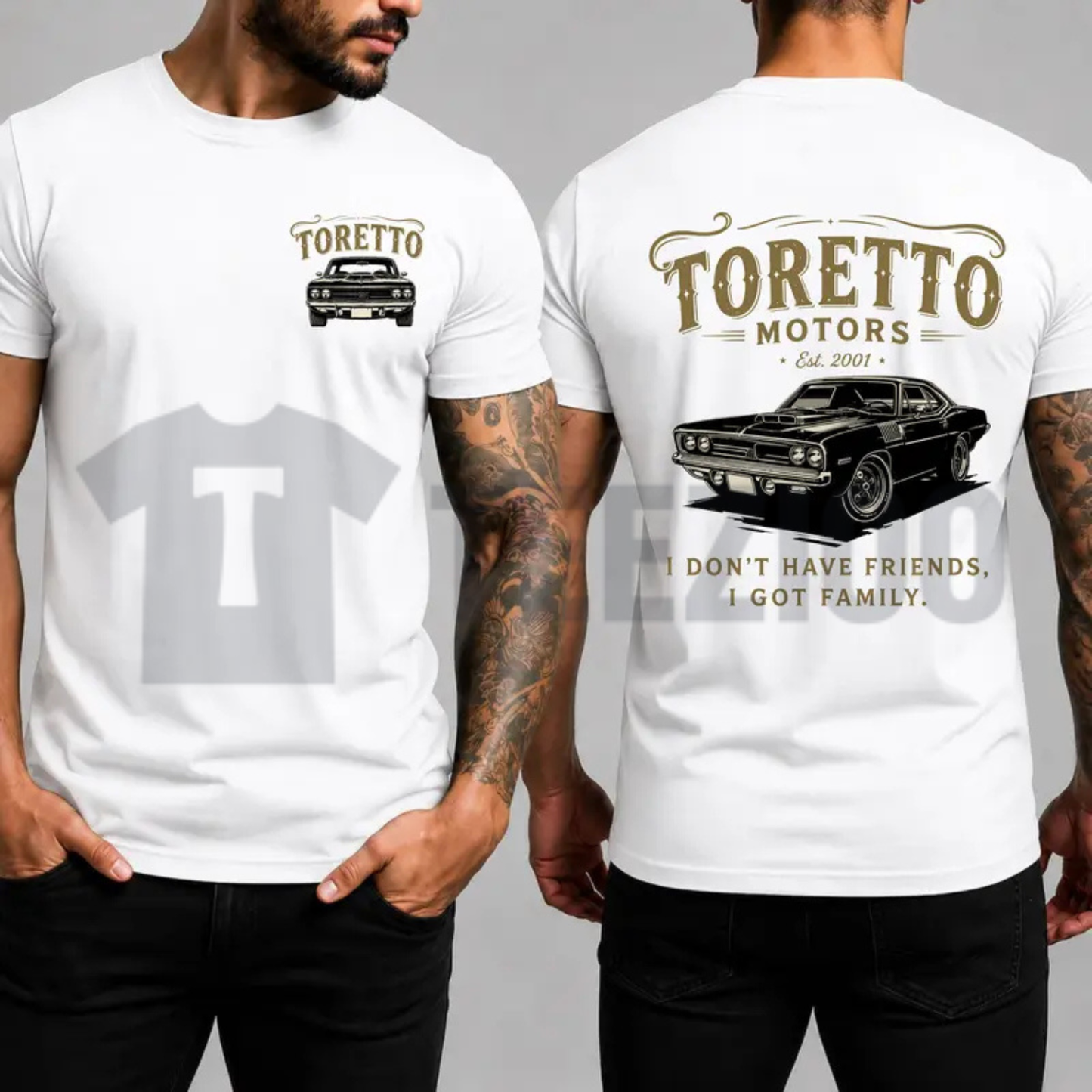 Toretto Motors Vintage Racing Muscle Car T-Shirt