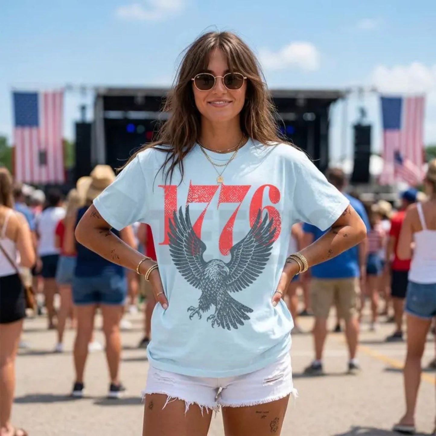 1776 Bald Eagle USA 250th Comfort Colors Shirt – Retro 4th of July Independence Tee