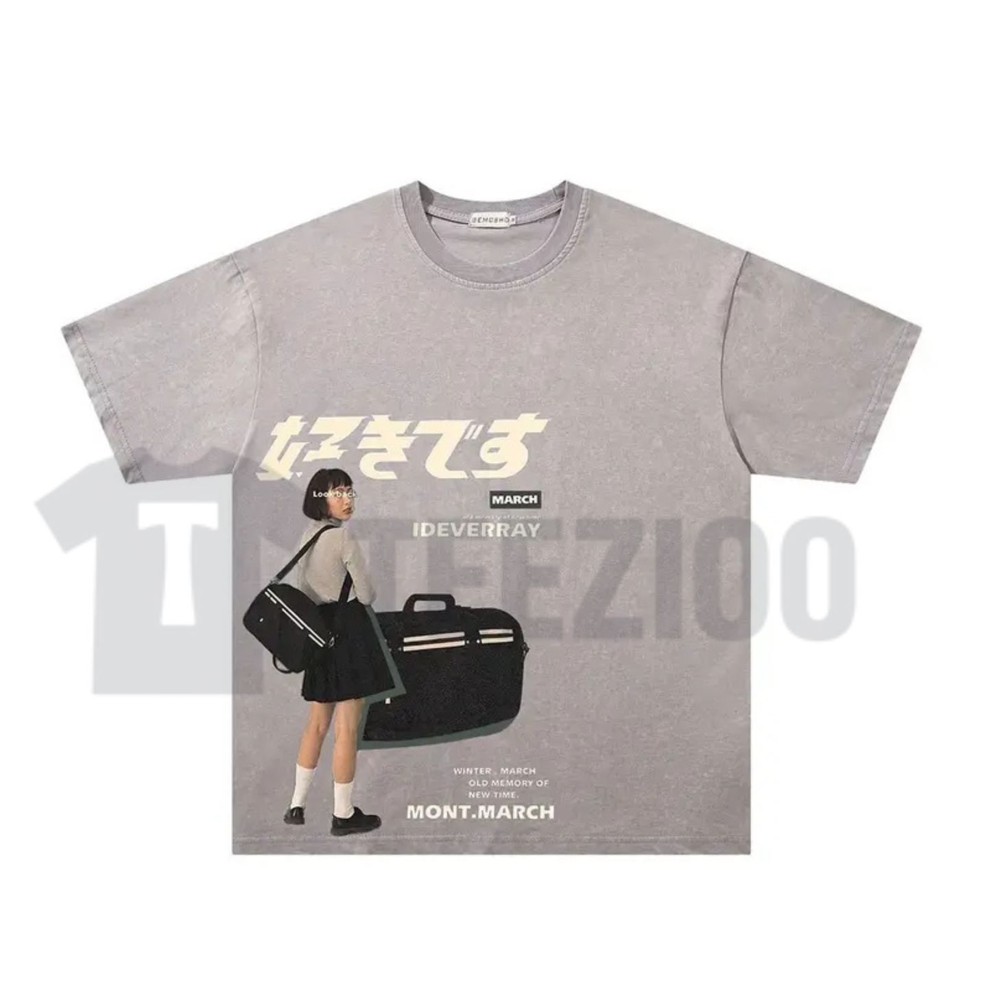 Japanese "Suki Desu" Schoolgirl Vintage Washed Shirt - Retro Anime Romance Manga Tee