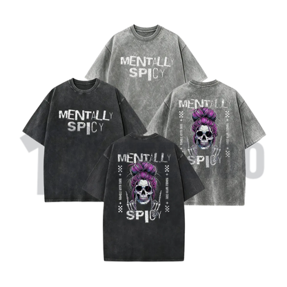 Spicy Brain Skull T-Shirt – Funny Neurospicy Mental Health Graphic Tee